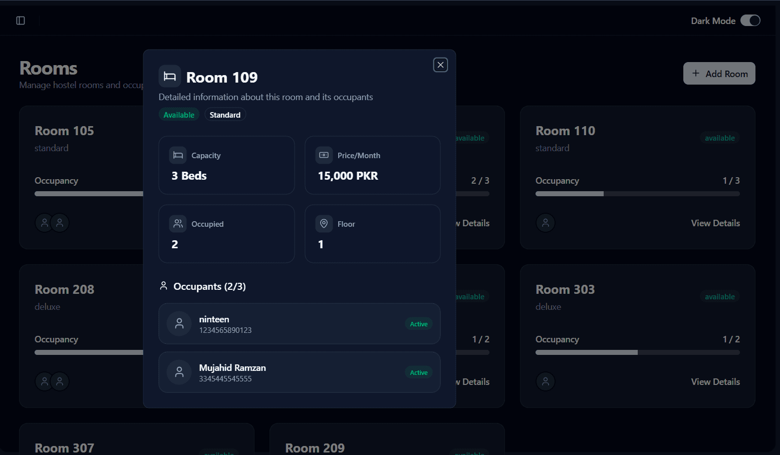 Admin Room Management